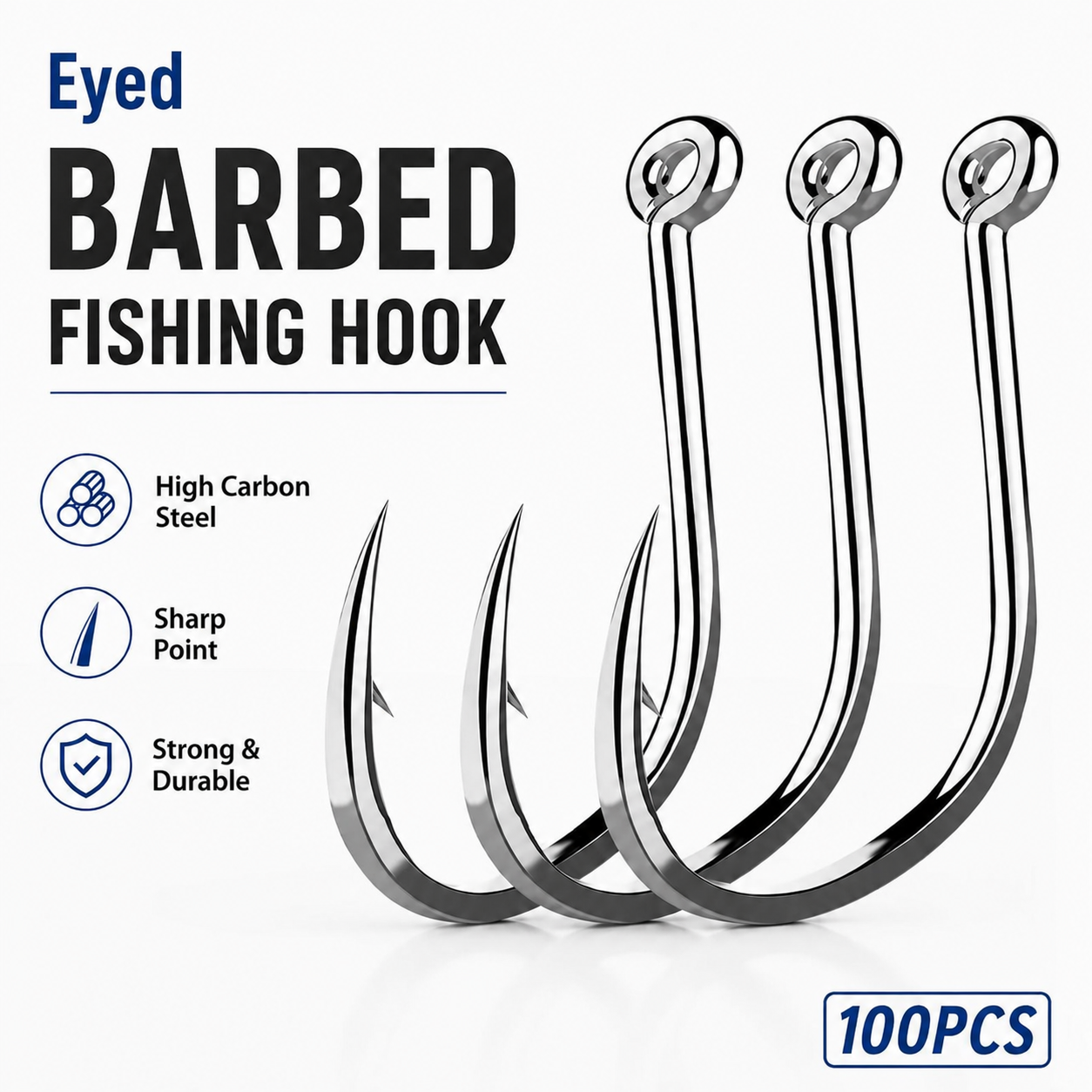 Marine Salt Mix - 100Pcs Barbed Tube Iseama Fish Hooks