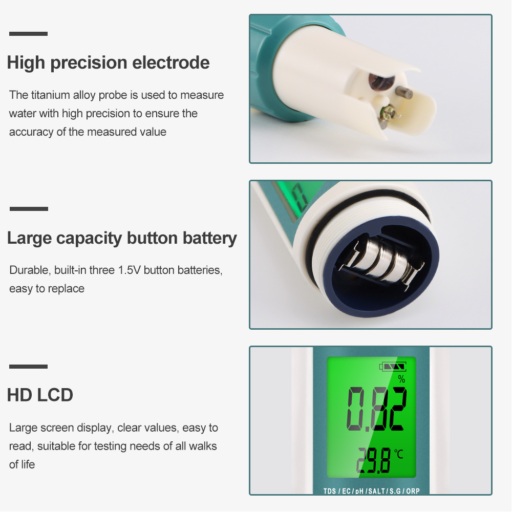 7 in 1 PH TDS EC ORP Salinity  – обзор и цена Marine Aquarium Water Analyzer