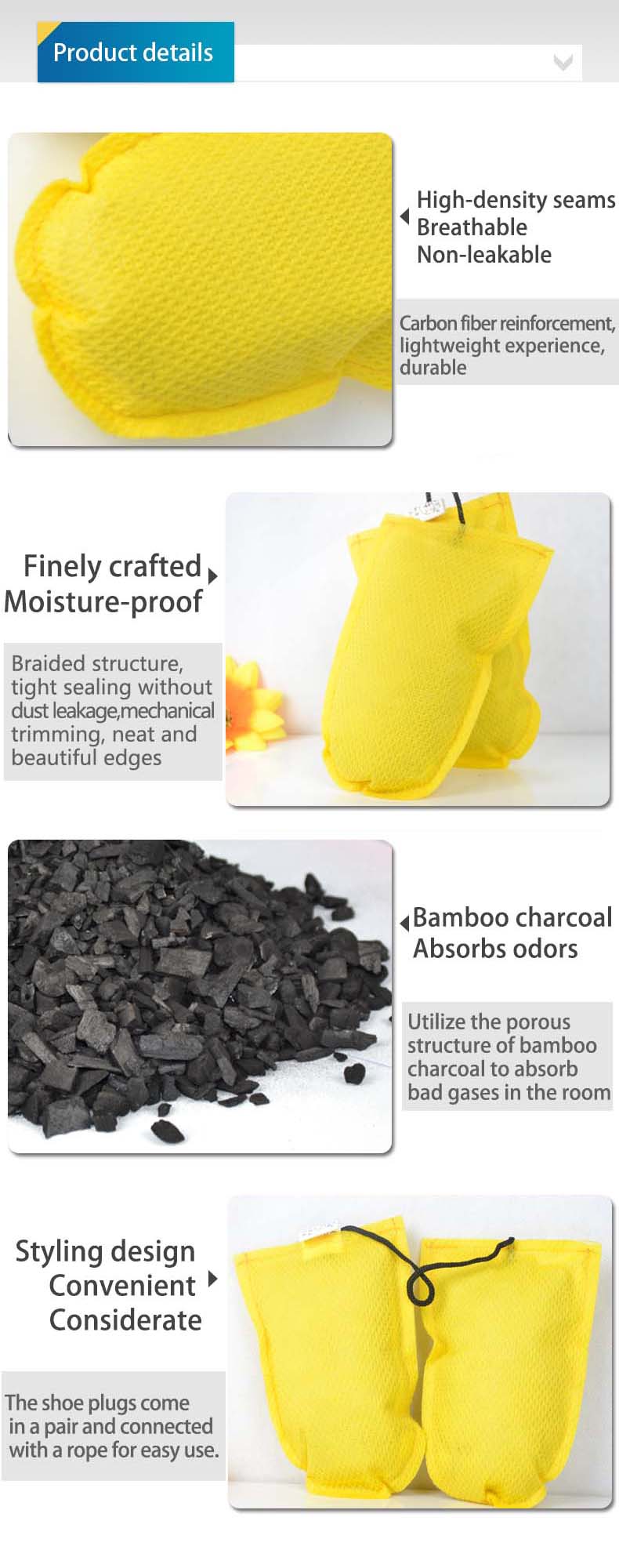 Bamboo Charcoal Shoe Inserts A – обзор и цена Activated Carbon Bag