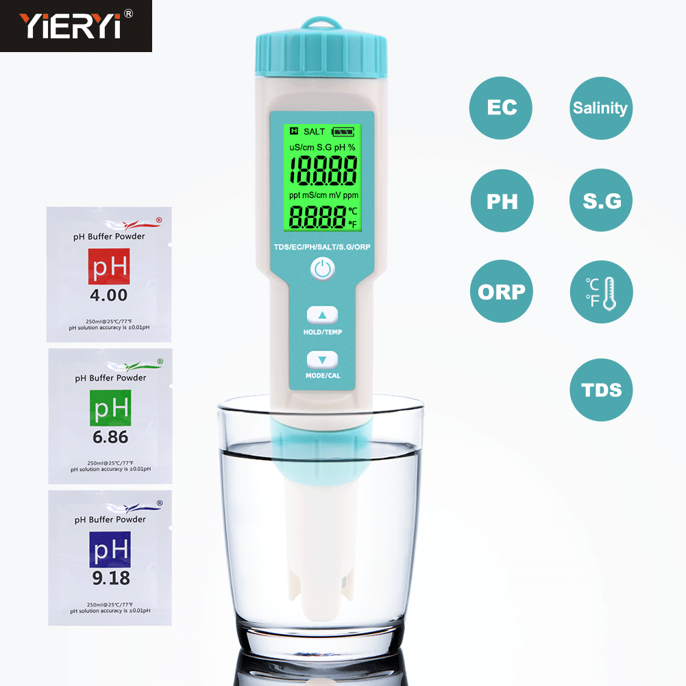 New 7 in 1 PH/TDS/EC/ORP/Salin – обзор и цена Marine Aquarium Water Analyzer